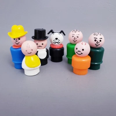 Vintage Fisher Price Little People Cabeça e Corpo de Plástico Lote Misto de 7 - Imagem 1 de 4