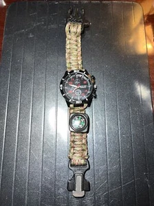 Seven Core Paracord Herren Wander Survival Uhr mit Kompass - Bild 1 von 8