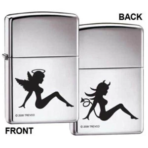 Zippo Lighter - Trucker Angel Devil High Polish Chrome - ZCI004996 - Picture 1 of 6