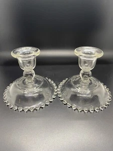 Vintage Imperial Glas Kerzendocht Kerzenständer 2er Set 4" - Bild 1 von 1