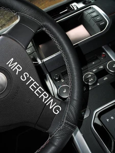 FOR JEEP WRANGLER JK 07+ ITALIAN LEATHER STEERING WHEEL COVER GREY DOUBLE STITCH - Picture 1 of 3