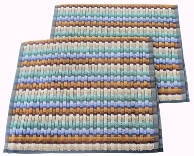MISSONI HOME TWO HAND TOWELS COTTON SPECIAL WEAVE 3D EFFECT 16x27"  YVAR 165 - Image 1 of 4