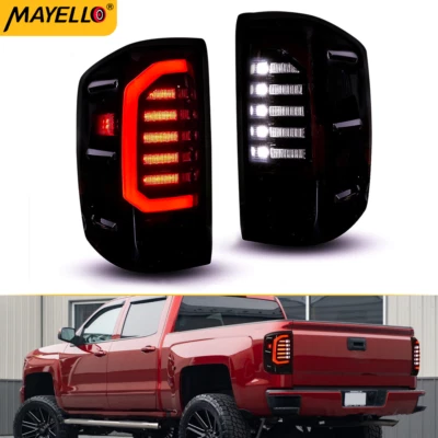 Luz trasera LED negra para Chevy Silverado 1500 2500HD 3500HD GMC Sierra 2014-2018 Foto 1 de 4