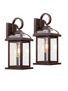 Oil Rubbed Bronze Outdoor Light Hardwired Wall Lantern Sconce (2-Pack) IP65 - Picture 1 of 9