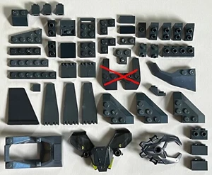 Mega Bloks Menge 46 Metallic Stahl Blau Halo Platte Ziegel Cockpit Teile - Bild 1 von 6