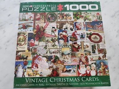 Eurographics Vintage Christmas Cards 1000 Piece Jigsaw Puzzle Made in the USA - Image 1 of 2