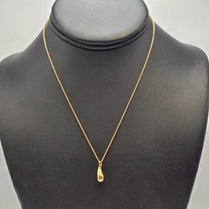 Tiffany & Co. Elsa Peretti Teardrop 750 Yellow Gold Necklace Pendant - Picture 1 of 6