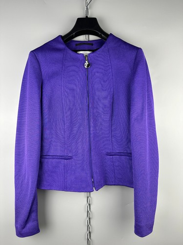 Giacca blazer donna Versace Collection viscosa zip viola lusso taglia L