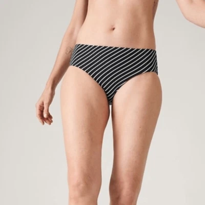 Parte inferior de bikini Athleta talla L grande limpia estampada completa | rayas negras #657721 Foto 1 de 3