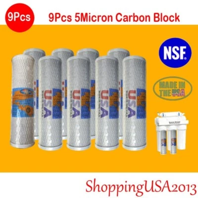9 X Omnipure Carbon Block Filter Ro System Coconut Shell 10X2.5" 5 Micron - Image 1 of 4