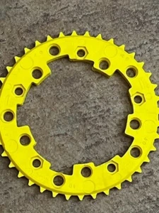 NOS Yellow ADDICKS 40T CHAINRING Old School BMX Ritzel USA Tuf Neck SE Profil - Bild 1 von 7