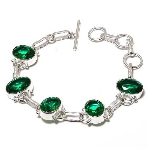VALENTINO Bracciale gioielli Paraiba pietra preziosa tormalina fatto a mano argento sterling 925 misura 7 8