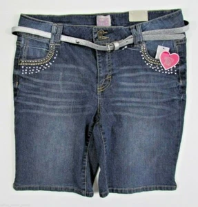 Canyon River Blues Jeans Shorts Girls Size 10 Plus Stretch Belt Dazzle Embroided - Picture 1 of 4
