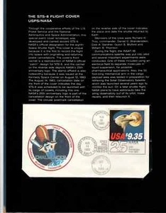 The STS-8 Challenger Flight Day Cover USPS NASA Space 9.35 1983 - Picture 1 of 4