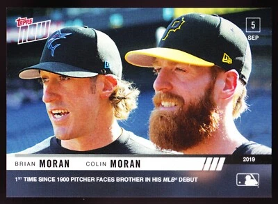 Brian Colin Moran Marlins Pirates Brothers Face Off 2019 Topps Now #800 PR 383 - Image 1 of 2