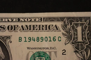 [SEPT 16, 1948]  ONE DOLLAR FANCY BIRTHDAY NOTE  SN  B 19489016 C - Picture 1 of 3