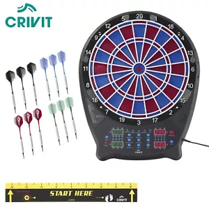 Elektronische Dartscheibe Profi Dartboard 4-LED 12 Pfeile Dartboard 500 Spiele - Bild 1 von 4