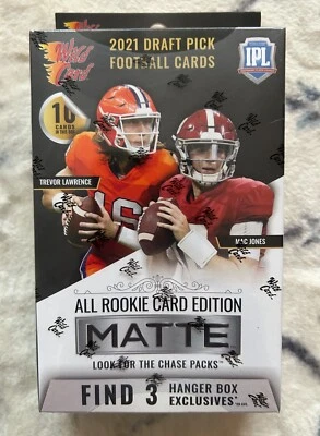 2021 Draft Pick Wild Card All Rookie Card Edition Matte Football Hanger Box - Image 1 of 4