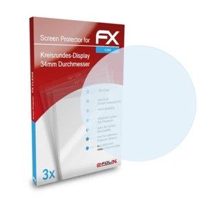 atFoliX 3x Screen Protector voor Circular screen 34mm Diameter duidelijk - Zdjęcie 1 z 8