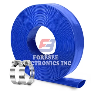 Water Discharge Backwash Pool Hose 3" in inch x 25 FT PVC Lay-Flat Drain Blue - Picture 1 of 7