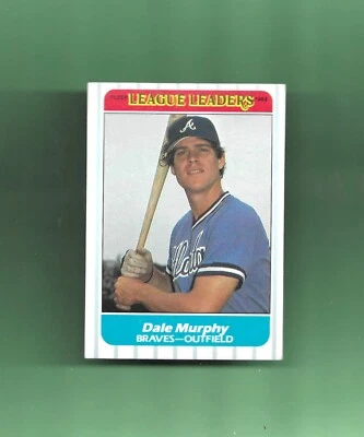 1986 Fleer LEAGUE LEADERS Card # 27 DALE MURPHY ATLANTA BRAVES SHARP! - Image 1 of 2