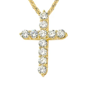 Gold Cross Elegant Pendant Necklace (XS-XL)(Available in Yellow/Rose/White Gold) - Picture 1 of 6