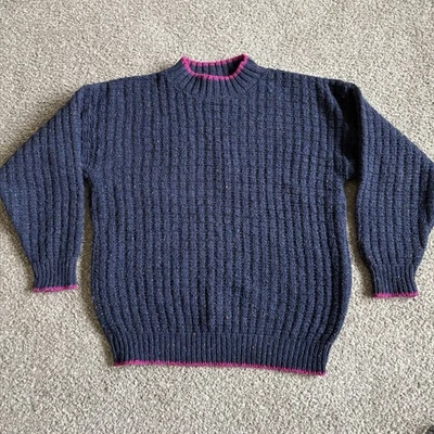 Suéter de lana vintage REI para mujer azul marino talla mediana Foto 1 de 4