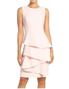 Eliza J Womens Sleeveless Tiered Ruffle Dress Light Pink Size 16w Easter Spring - Picture 1 of 11
