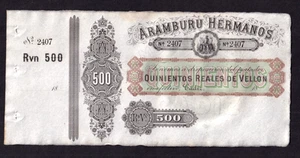Aramburu Hermanos 500 Reales Vellon, España P-S151 1870 AU+ - Imagen 1 de 2