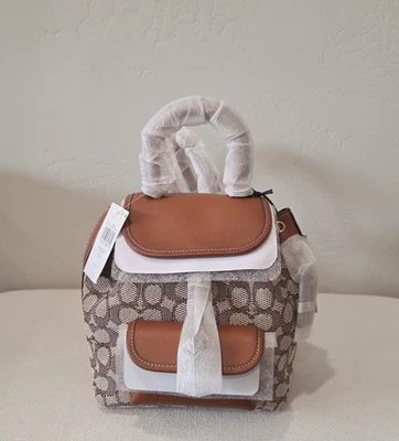 Coach Riya Backpack 21 In Signature Textile Jacquard-Burnished Amber(Origin $425 - Image 1 of 4