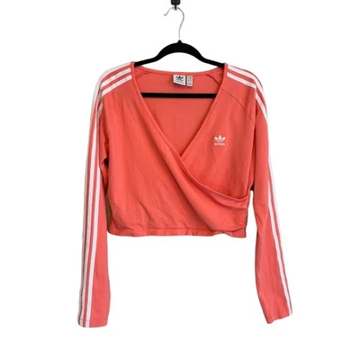 Adidas Crop Top Coral Rosa XL Fitness Esportes Loungewear Academia Atlética Elástica - Imagem 1 de 4