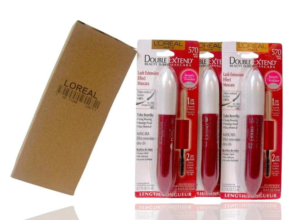 L'Oréal Paris Makeup Double Extend Beauty Tubes Lengthening 2 Step Mascara 1