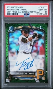 2025 Bowman Tsung-Che Cheng Green Reptilian Auto /99 PSA 10 - Picture 1 of 1