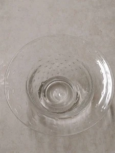 Cuenco de vidrio soplado transparente Vinetage con base 7 3/4" de ancho 4 1/4 de alto (usado) - Imagen 1 de 6