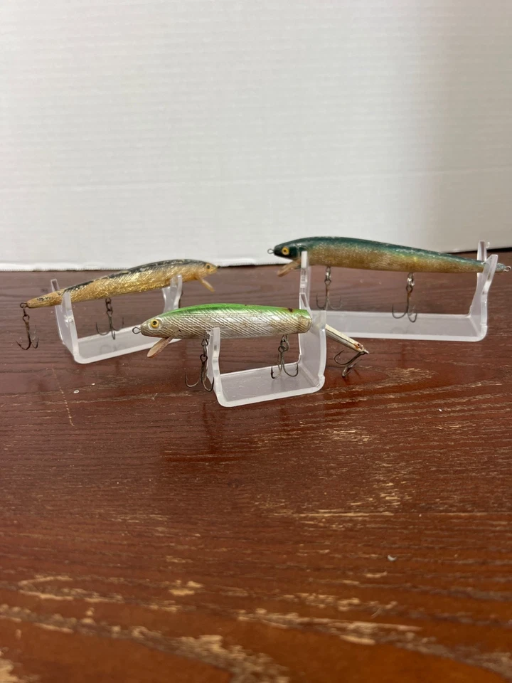 Vintage Floating Minnow Fishing Lures Set Of 3 With Treble Hooks Bundle - Image 1 of 4
