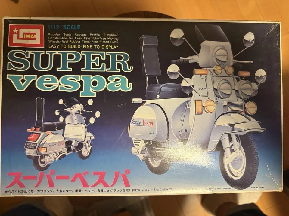 Imai 1/12 Super Vespa P200E Unassembled Model Kit 1980 Plastic Motorcycle - Image 1 of 4