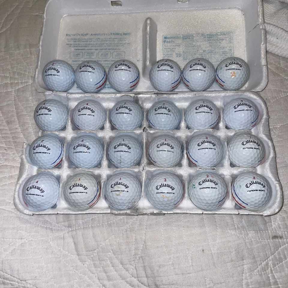 24 pelotas de golf Callaway cromadas suaves triple pista blancas 4A 5A Foto 1 de 2