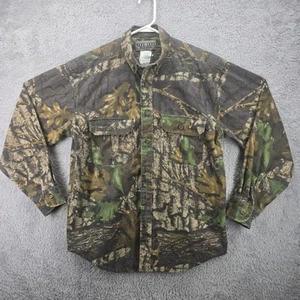 Jerzees Outdoors Camo Shirt Mens Large Trebark Big Woods Camouflage Button Shirt - Picture 1 of 7