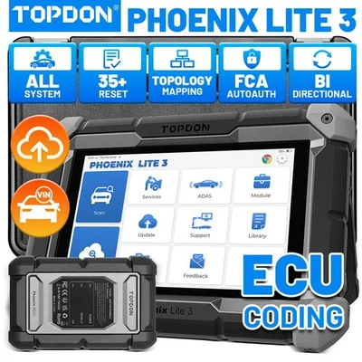 2025 TOPDON PHOENIX LITE 3 PRO+ Car Diagnostic Scanner Tool ECU KEY Coding PLUS - Image 1 of 4