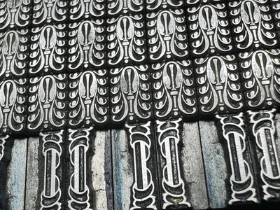 M376P Metal Letterpress Type - 4 Border Chunks in 3 Boxes - 6=12 - 340x - Image 1 of 4
