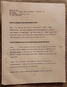 1990 JOHN MACARTHUR MASTER'S COLLEGE Grace To You SCRIPT Happy ARE The Hungry #2 - Picture 1 of 11