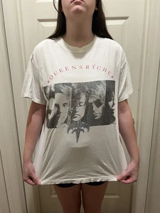 Vintage Queensryche Building Empires 1991 Concert Tour Tee Shirt Original - Picture 1 of 5