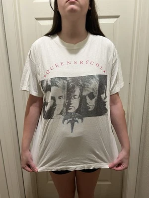 Vintage Queensryche Building Empires 1991 Concert Tour Tee Shirt Original - Image 1 of 4