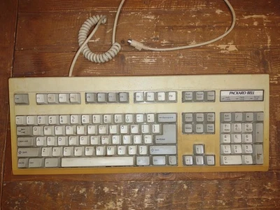 Packard Bell Keyboard QWERTY layout PS2 Interface Vintage Metal bottom - Image 1 of 4