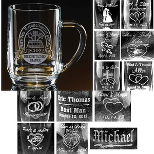 Personalized 20 oz Glass Beer Mugs Bridesmaids Groomsmen Wedding Party Gifts - Picture 1 of 16