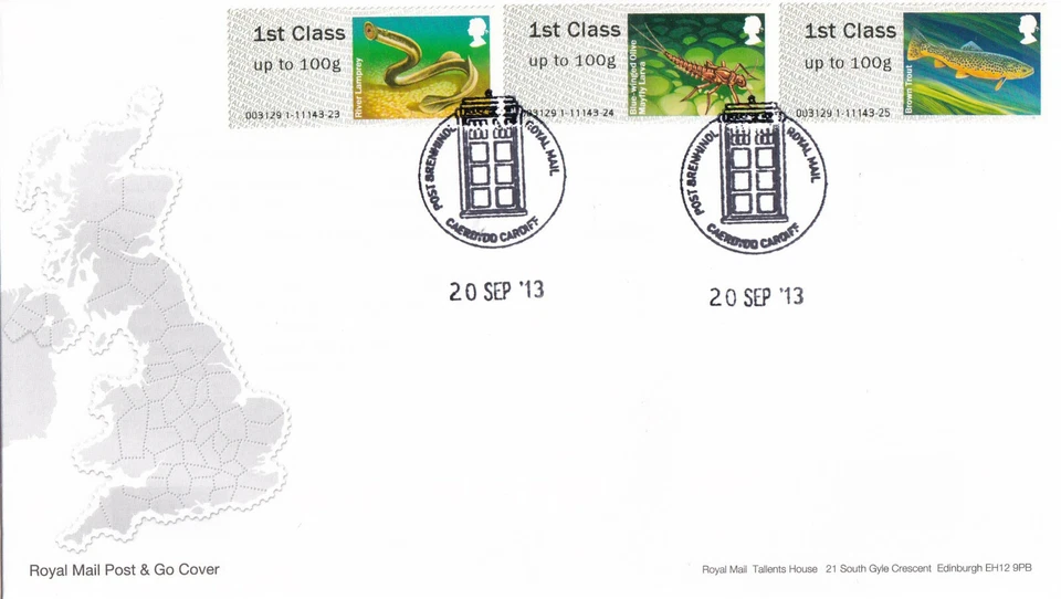 Rivers Freshwater Life Post and Go GB FDC TARDIS Cardiff 2013 (44355) - Image 1 of 1