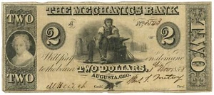 1858 Mechanics Bank Augusta GA $2 No.3543 (L2921) - Picture 1 of 2