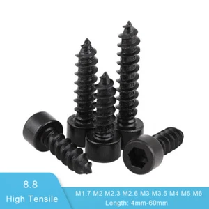 Tornillos de madera M1.7-M6 Allen Hexagonal Tapa Cabezal Autogolpe Grado 8.8 - Imagen 1 de 6