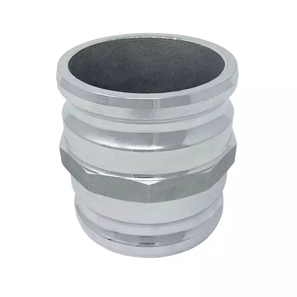 GLOXCO Aluminum Type AA Cam and Groove Fitting Spool Adapter, 4" Male Camlock Adapte...