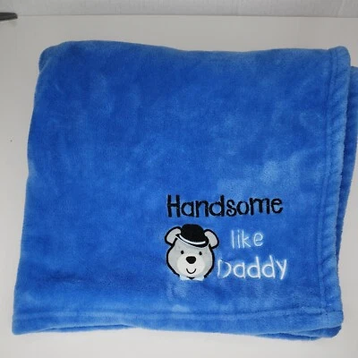 Cobertor de pelúcia azul Baby Essentials Handsome Like Daddy - Imagem 1 de 4